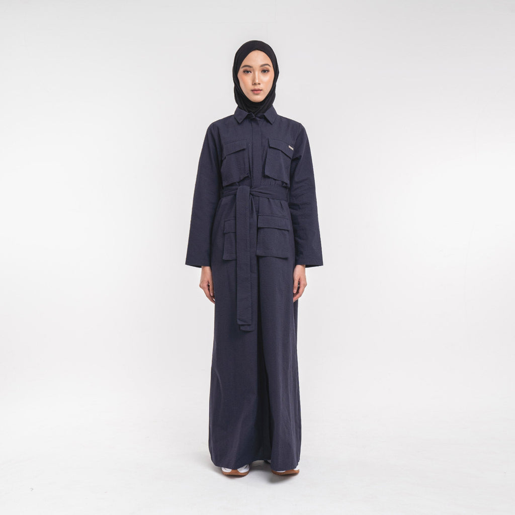 Safari Shirt Dress Navy