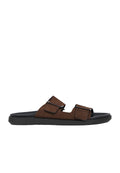 Brown Double Buckle Men Sandals