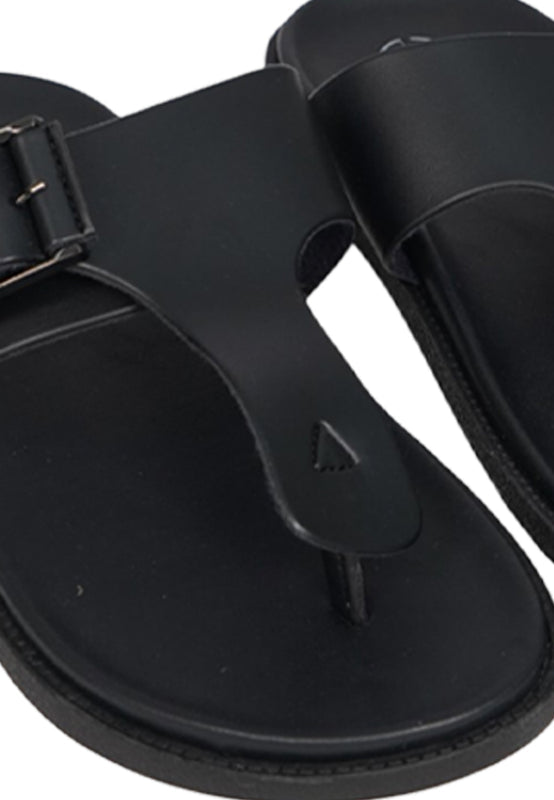 Black Buckle Men Sandals