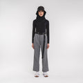 Belted Straight Pants Black-White