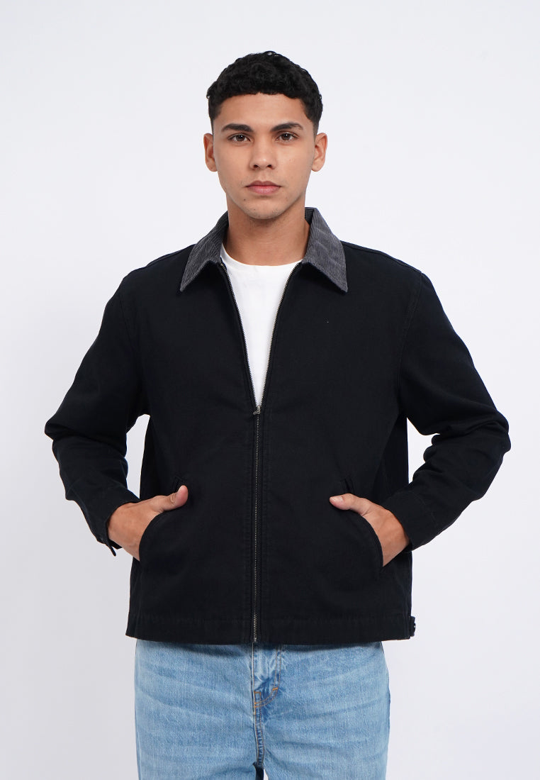 Contrast Collar Canvas Jacket