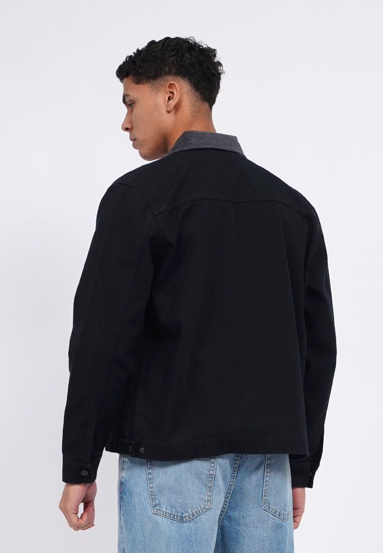 Contrast Collar Canvas Jacket