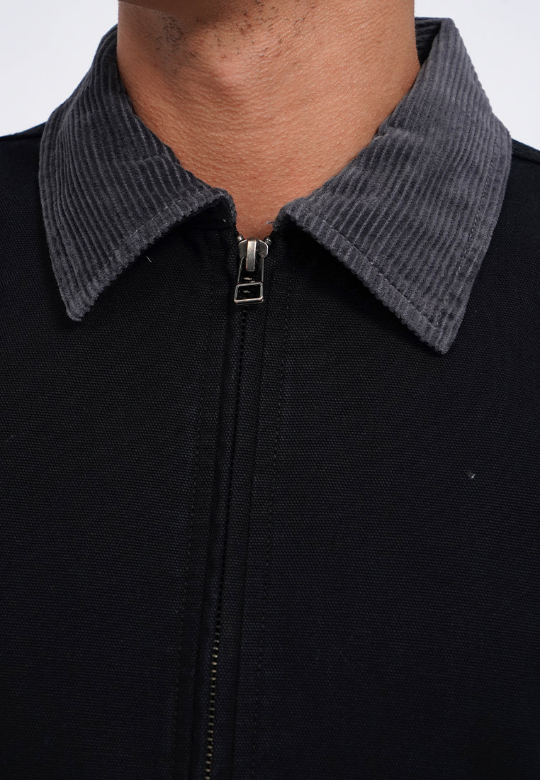 Contrast Collar Canvas Jacket