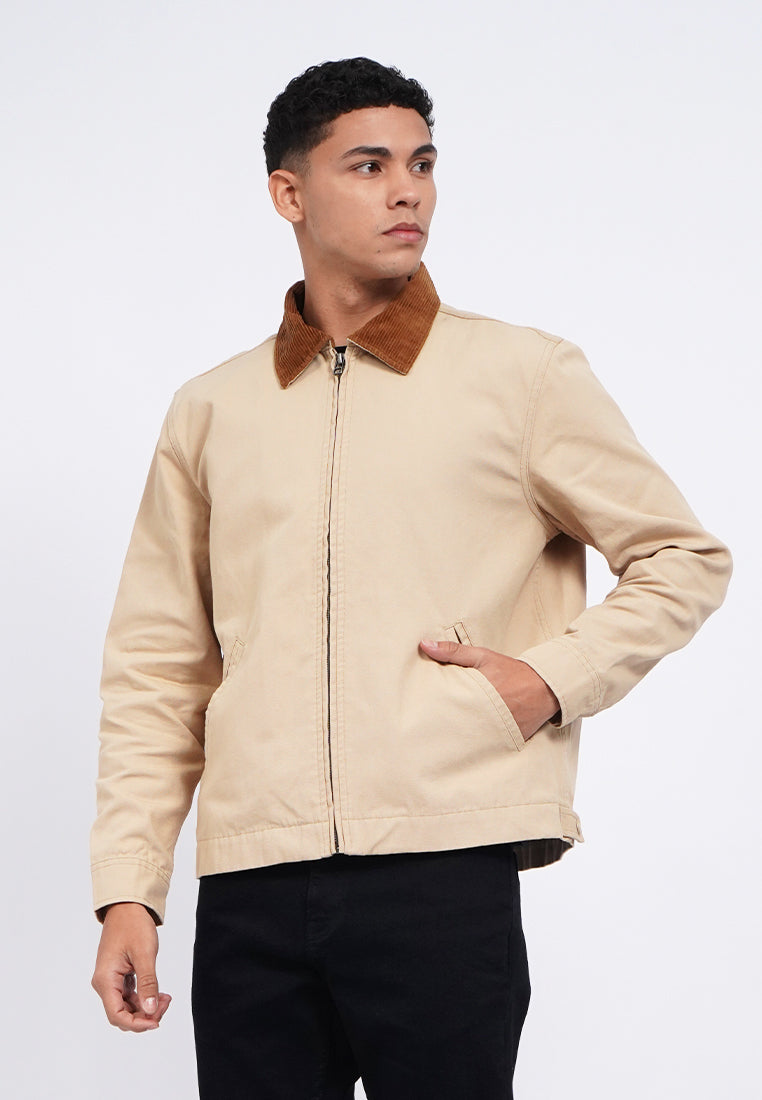 Contrast Collar Canvas Jacket