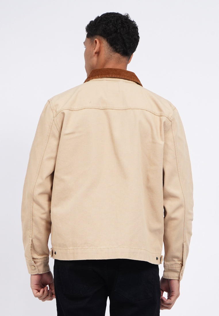 Contrast Collar Canvas Jacket