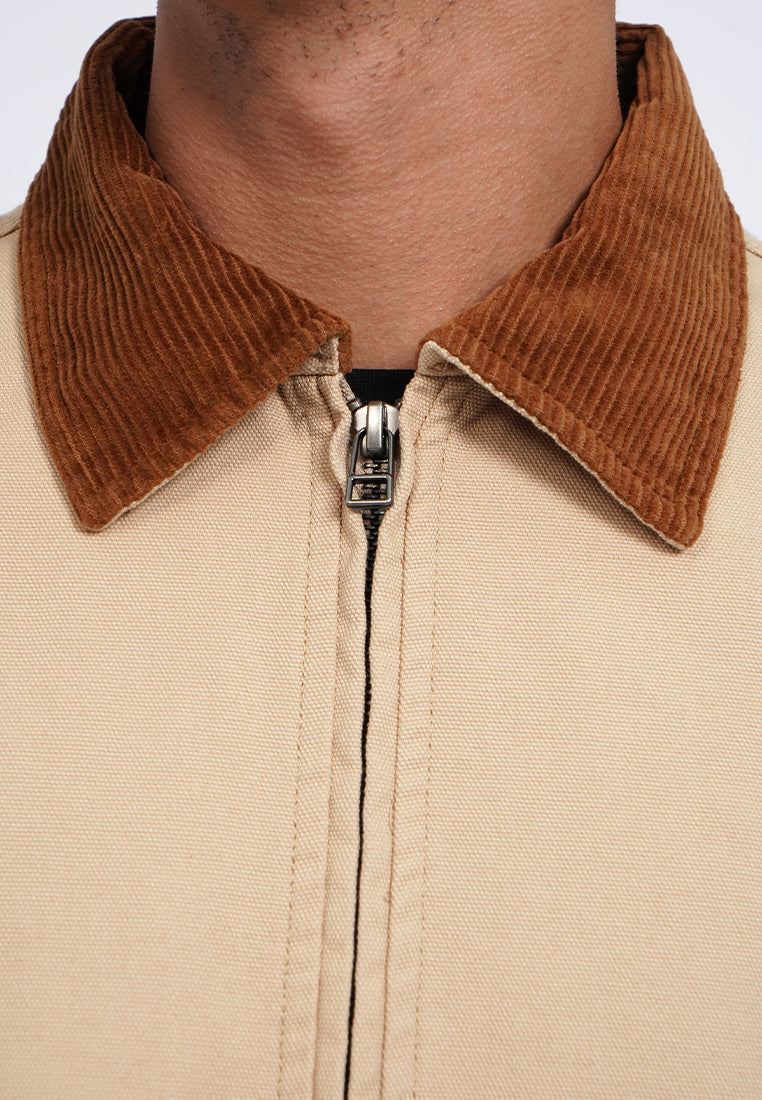 Contrast Collar Canvas Jacket