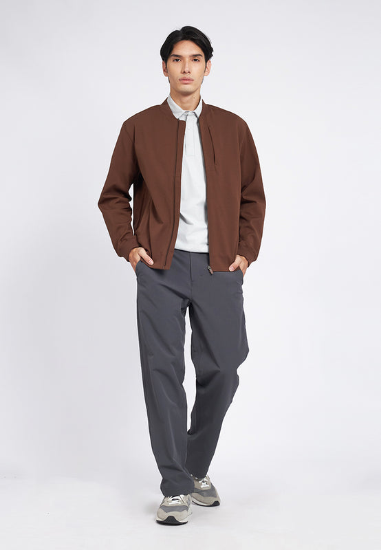 Long Sleeve Knit Bomber Jacket