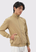 4-Way Stretch High Collar Jacket Khaki