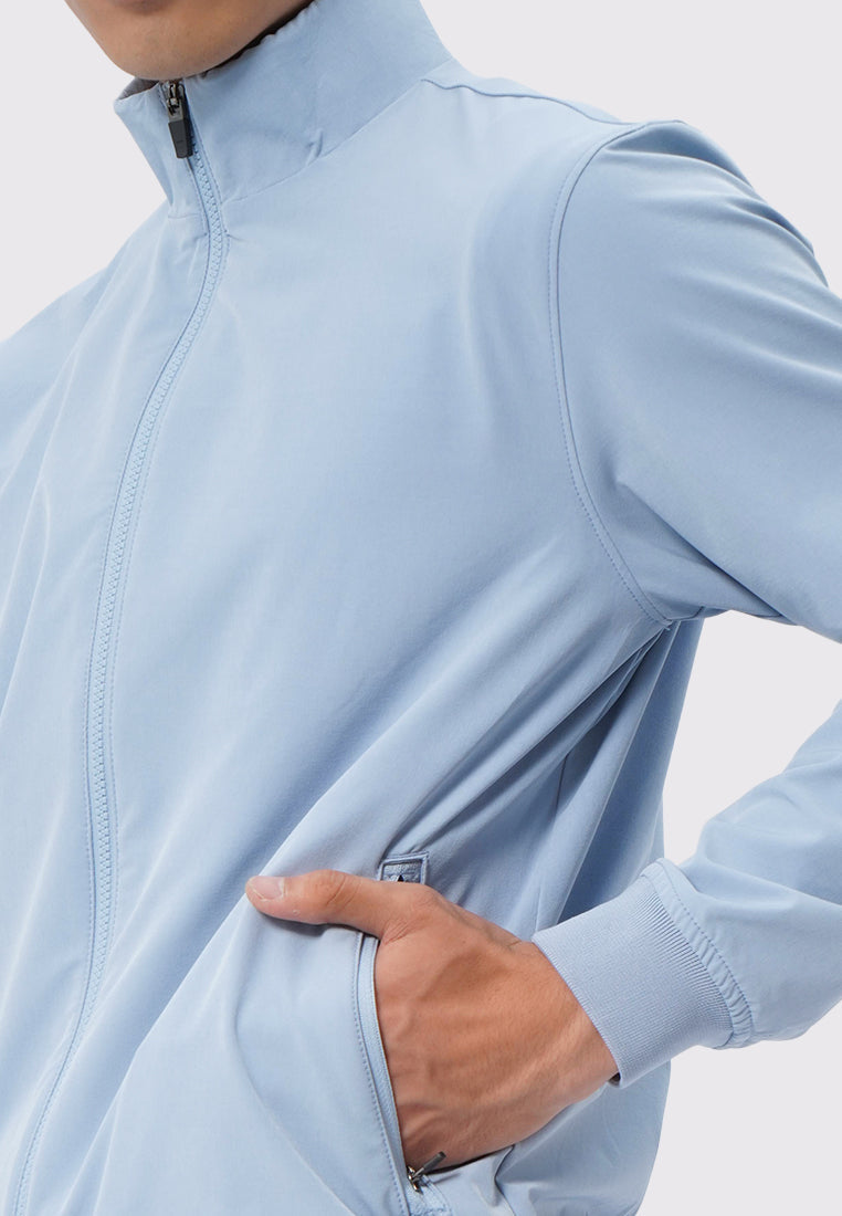 4-Way Stretch High Collar Jacket Blue