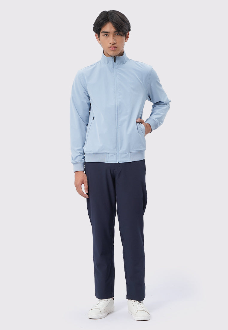 4-Way Stretch High Collar Jacket Blue