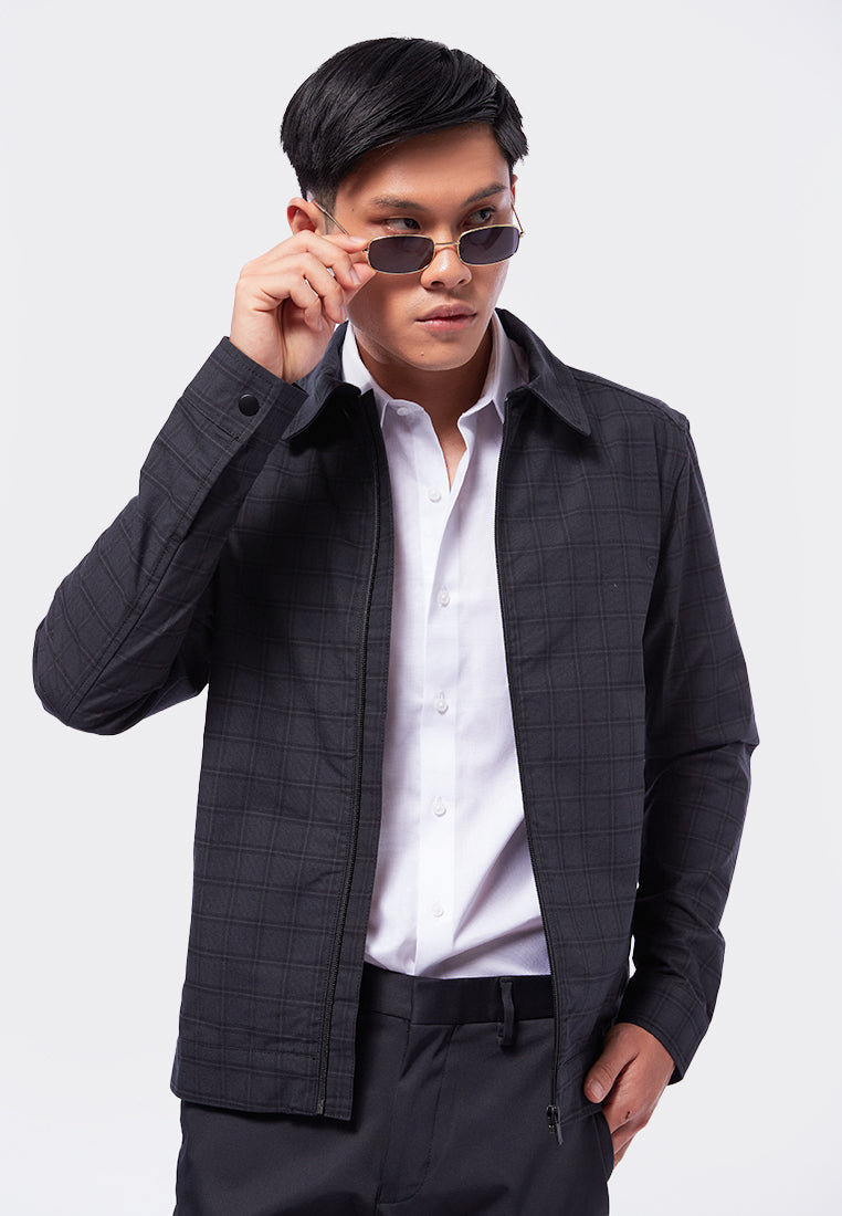 Slim Fit Jacket with Front Zipper