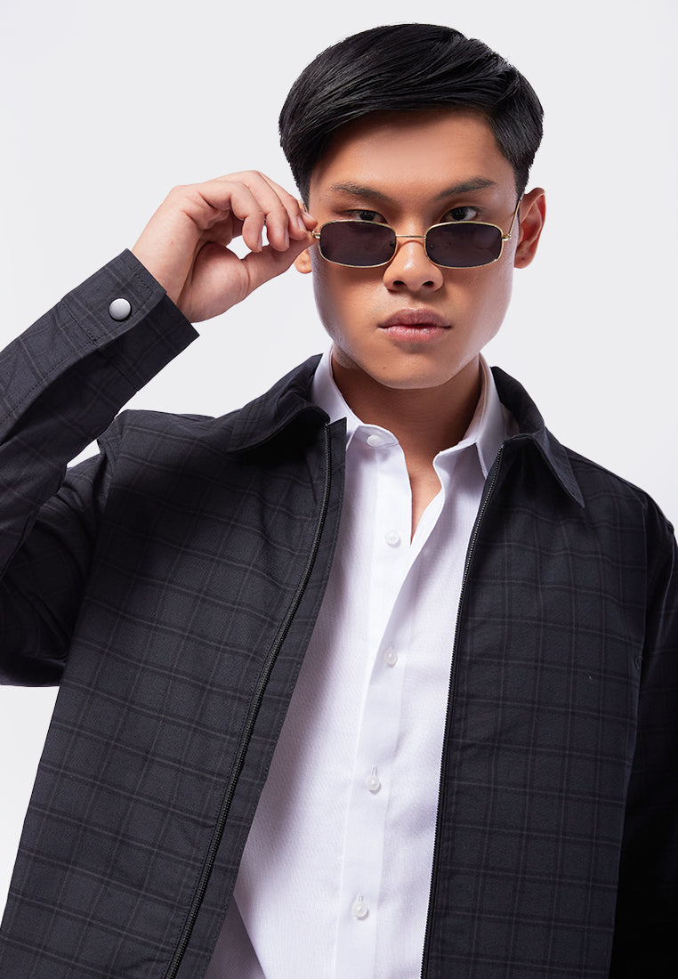 Slim Fit Jacket with Front Zipper