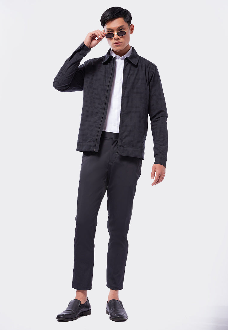 Slim Fit Jacket with Front Zipper