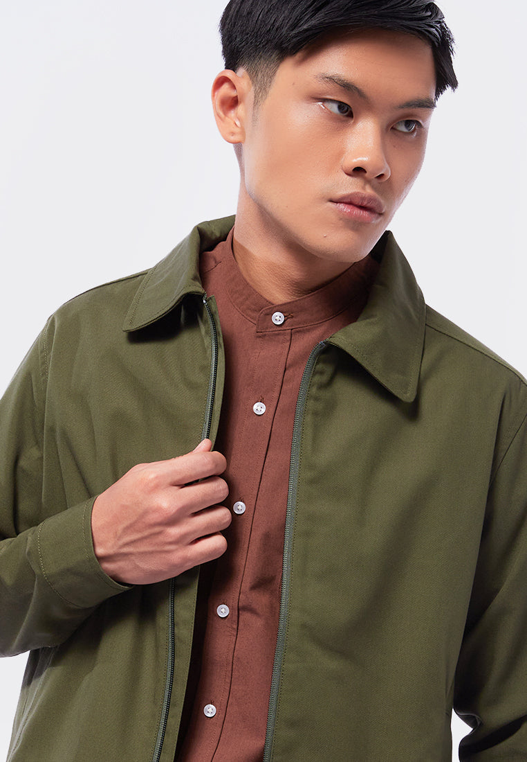 Slim Fit Jacket with Front Zipper