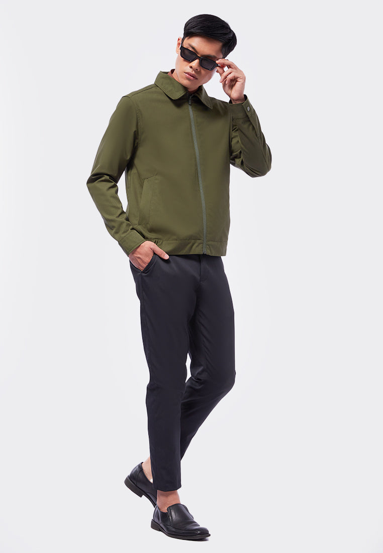 Slim Fit Jacket with Front Zipper