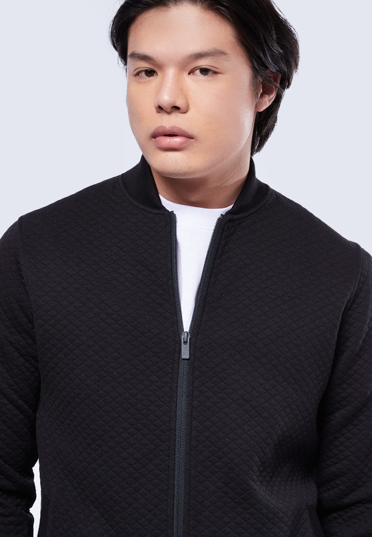 Slim Fit Textured Bomber Jacket