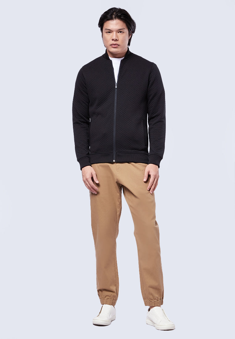 Slim Fit Textured Bomber Jacket
