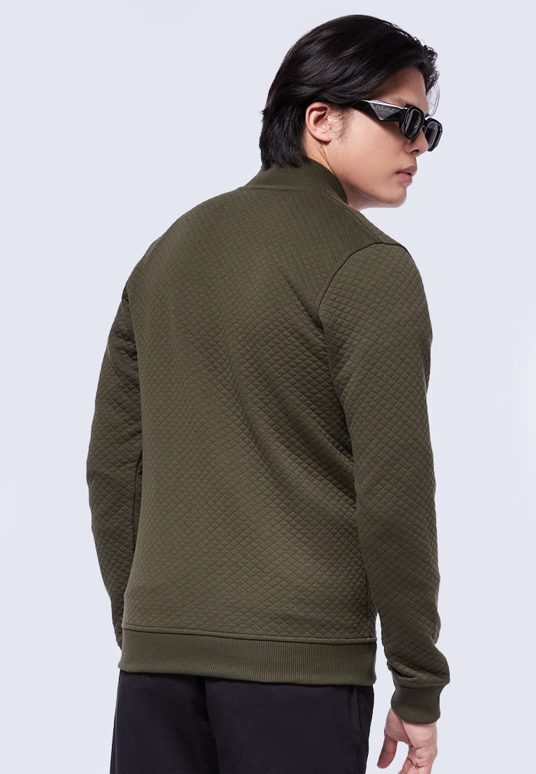 Slim Fit Textured Bomber Jacket