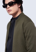 Slim Fit Textured Bomber Jacket