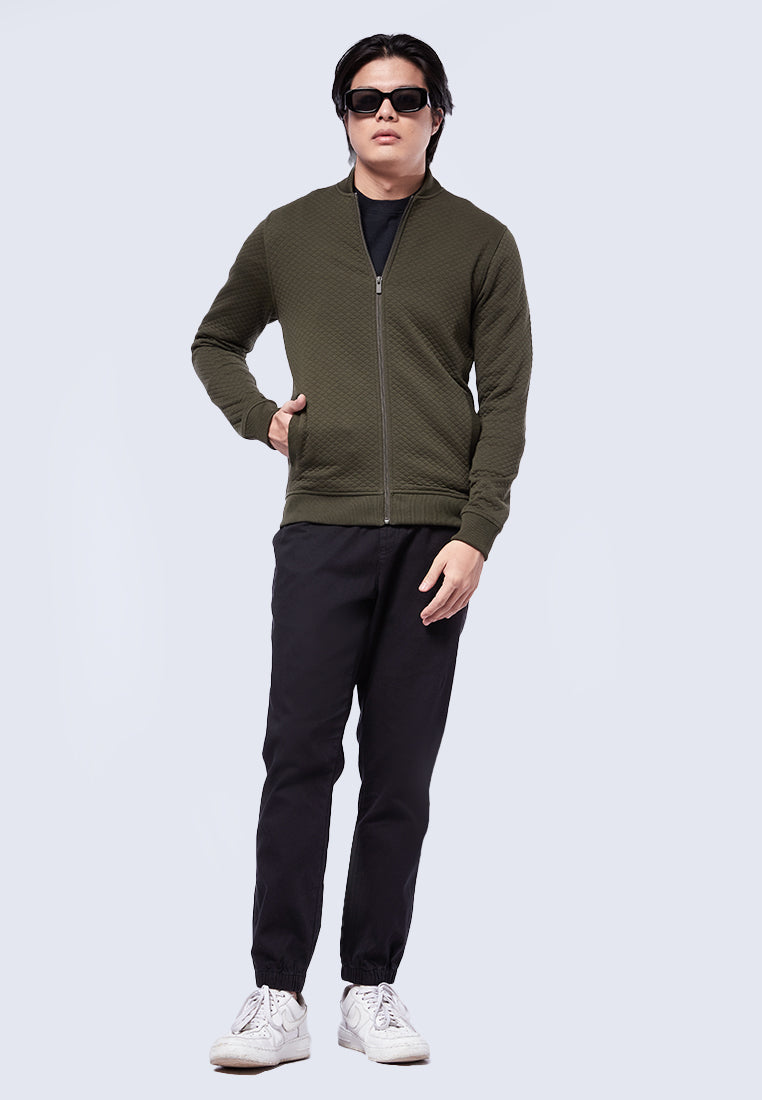 Slim Fit Textured Bomber Jacket