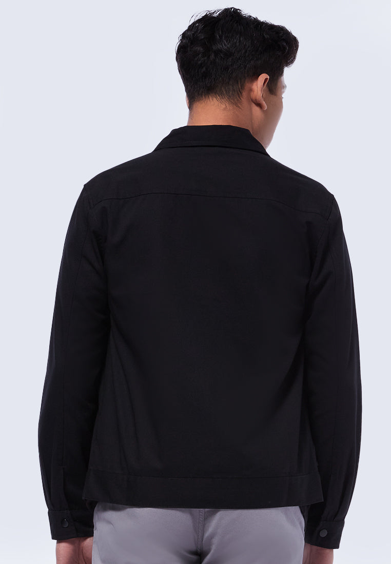 Full Zip Collar Jacket with Flap Pocket