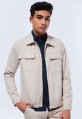 Full Zip Collar Jacket with Flap Pocket