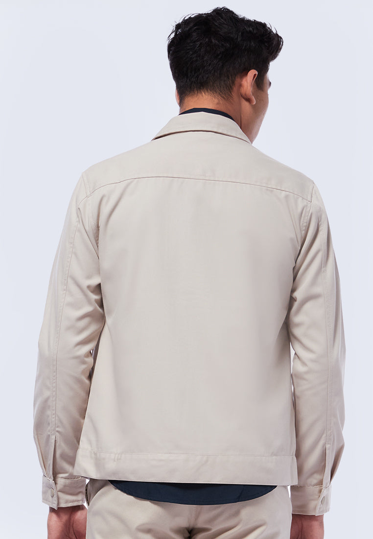Full Zip Collar Jacket with Flap Pocket