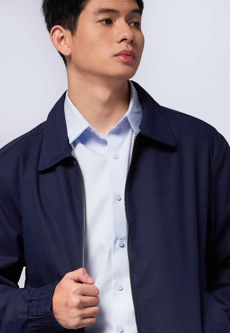 Slim Fit Jacket with Shirt Collar