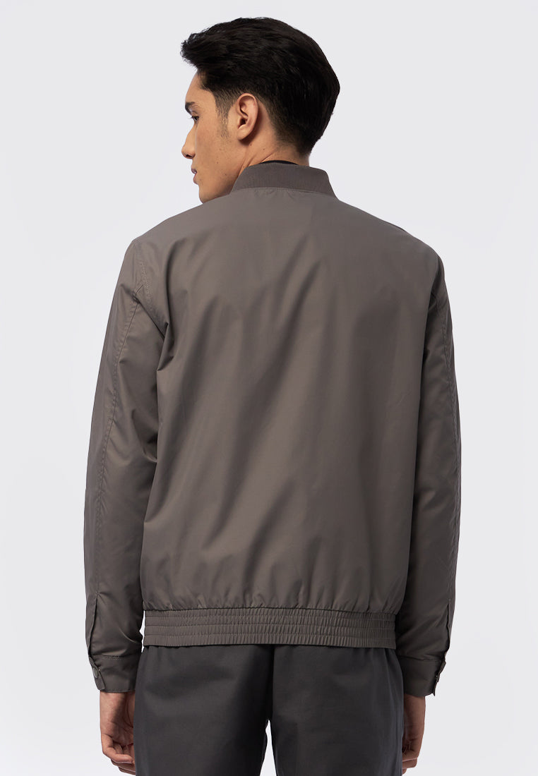 Regular Fit Edgy Bomber Jacket Grey