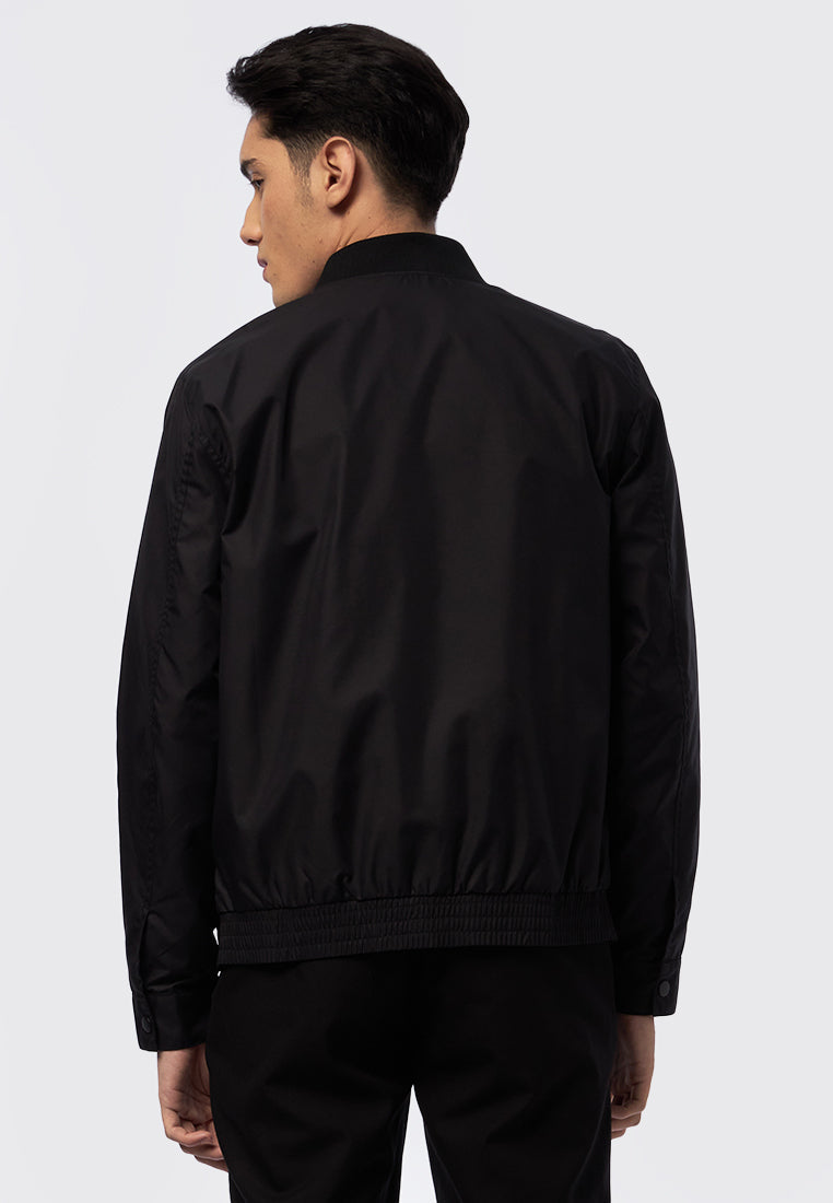 Regular Fit Edgy Bomber Jacket Black
