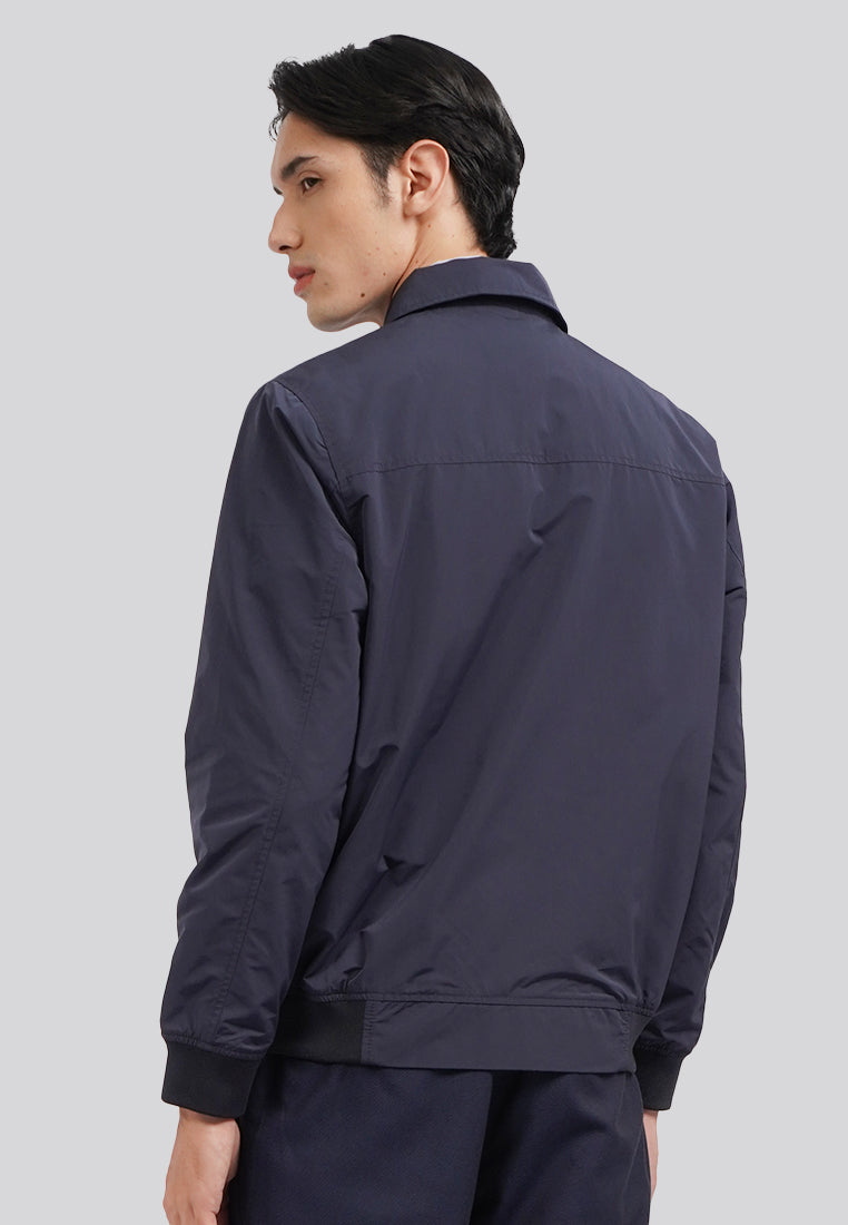 Slim Fit Long Sleeve Collar Jacket Navy