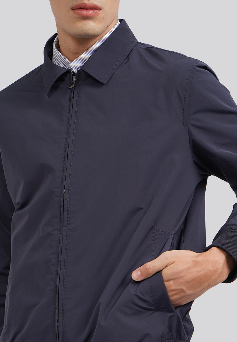 Slim Fit Long Sleeve Collar Jacket Navy