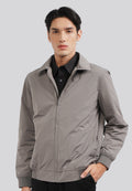 Slim Fit Long Sleeve Collar Jacket Grey