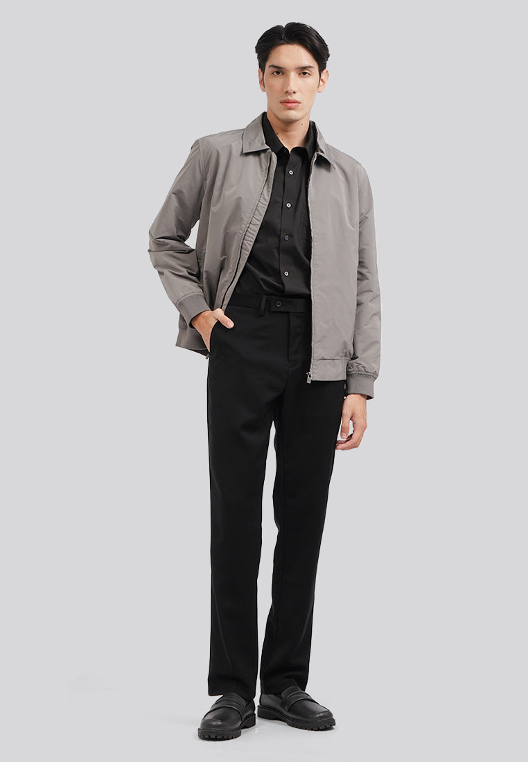 Slim Fit Long Sleeve Collar Jacket Grey
