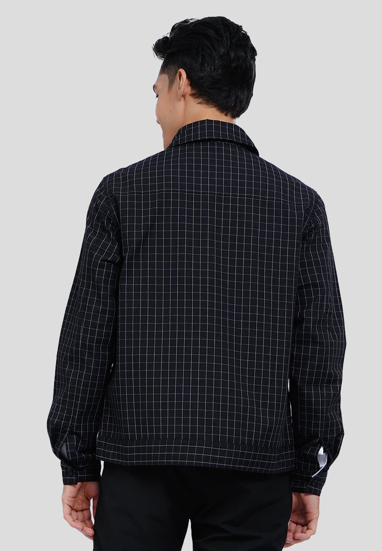 Slim Fit Check Collared Jacket