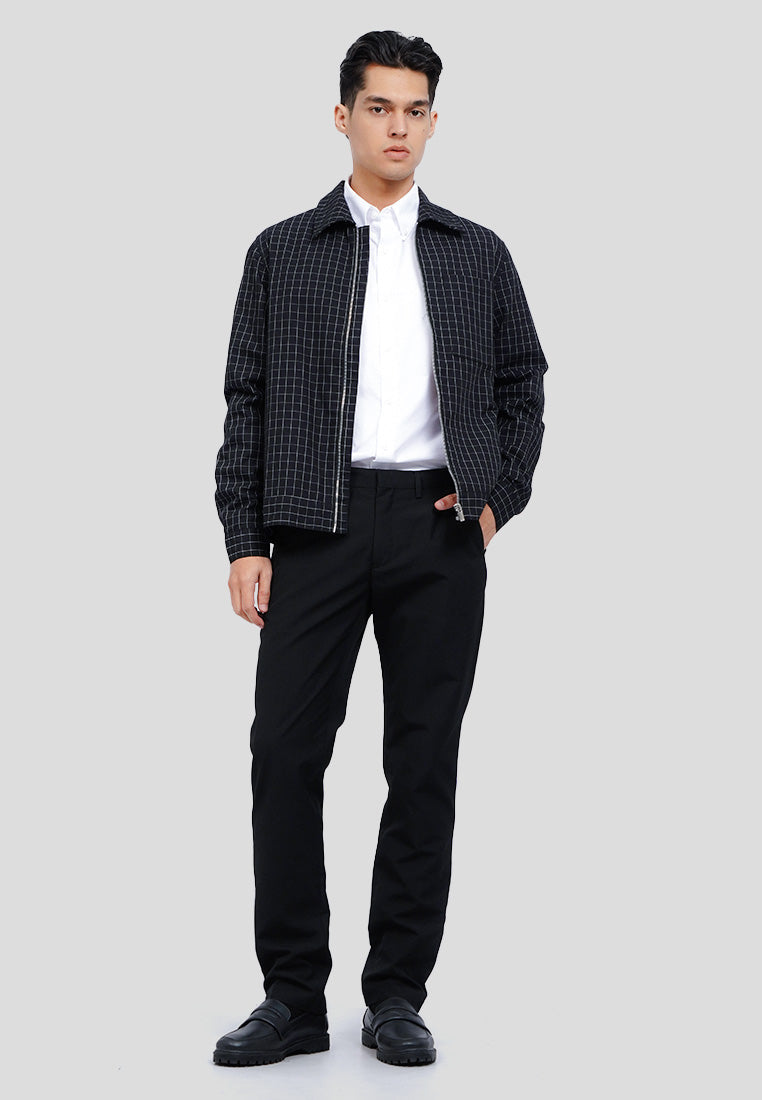 Slim Fit Check Collared Jacket