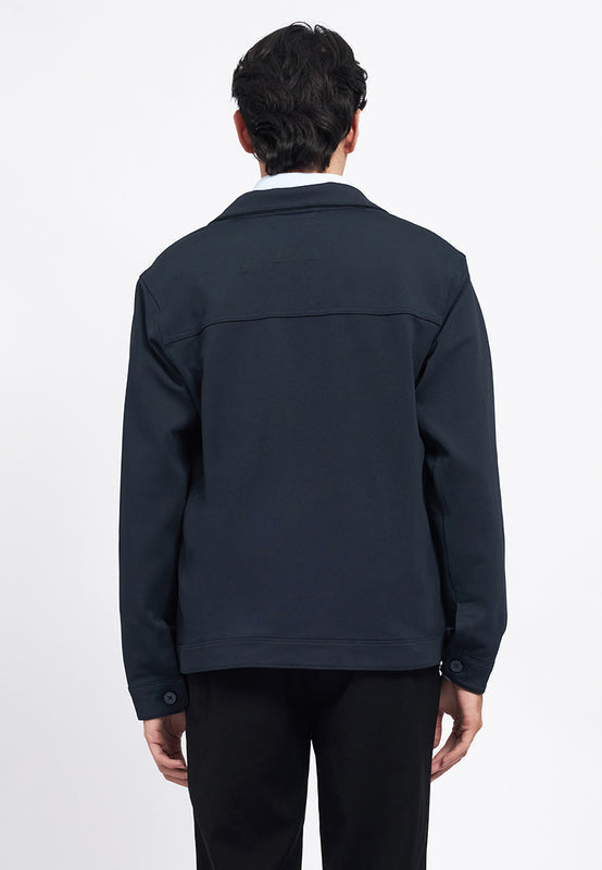 Multi Pocket Overshirt Knit Jacket
