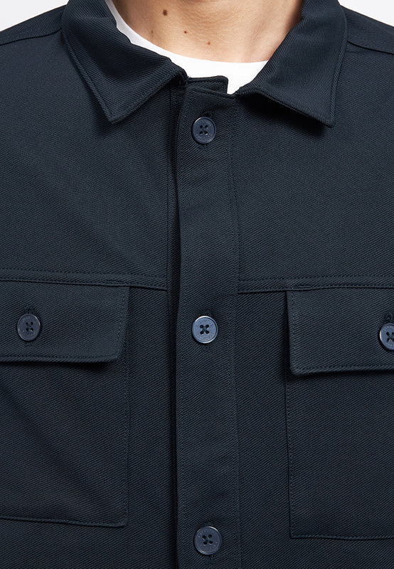 Multi Pocket Overshirt Knit Jacket