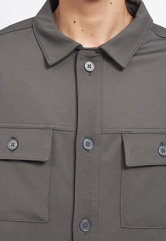 Multi Pocket Overshirt Knit Jacket