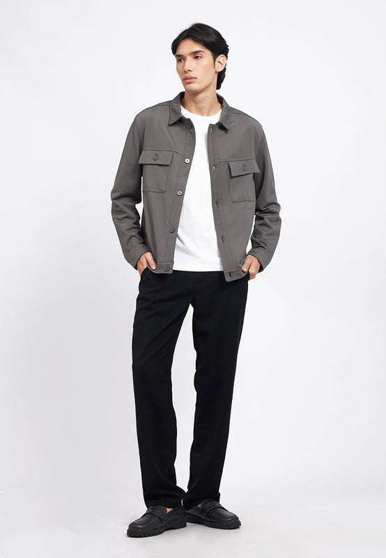 Multi Pocket Overshirt Knit Jacket