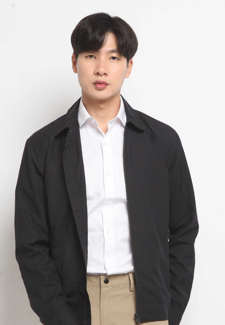 Basic Shirt Jacket with Zipper