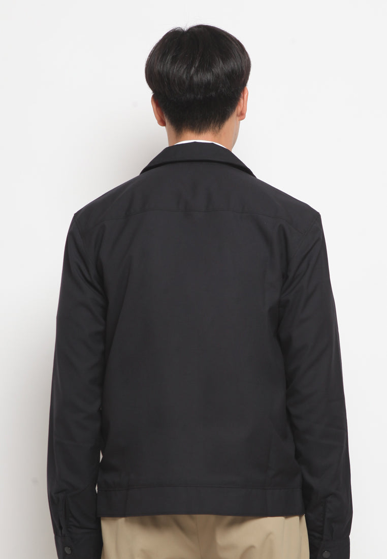 Basic Shirt Jacket with Zipper