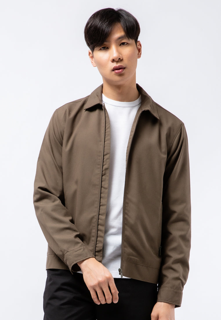 Slim Fit Jacket with Front Zipper
