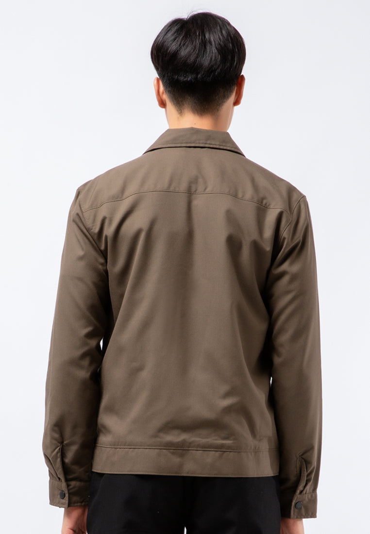 Slim Fit Jacket with Front Zipper