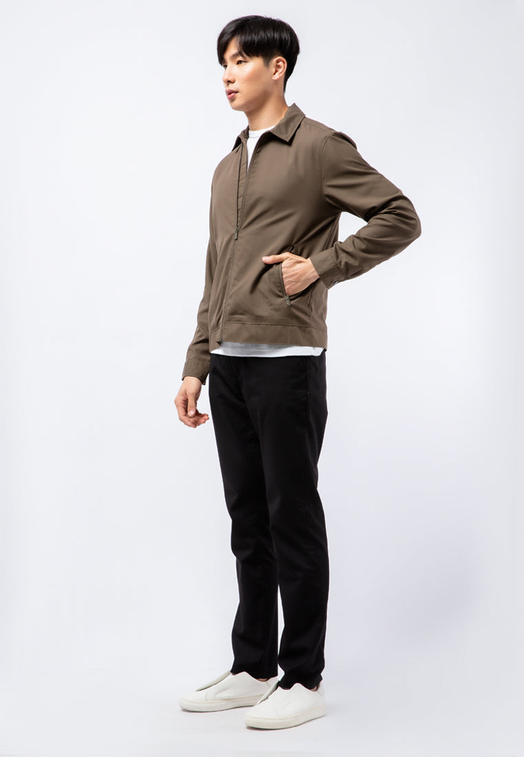 Slim Fit Jacket with Front Zipper