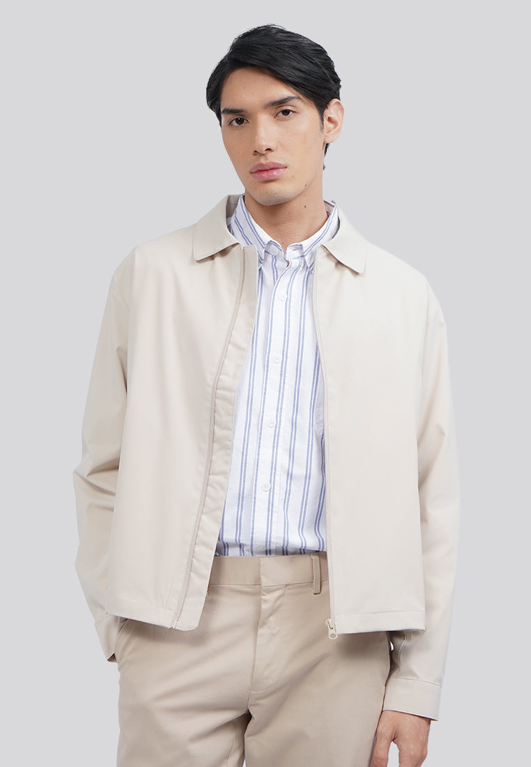 Long Sleeve Collared Jacket Stone