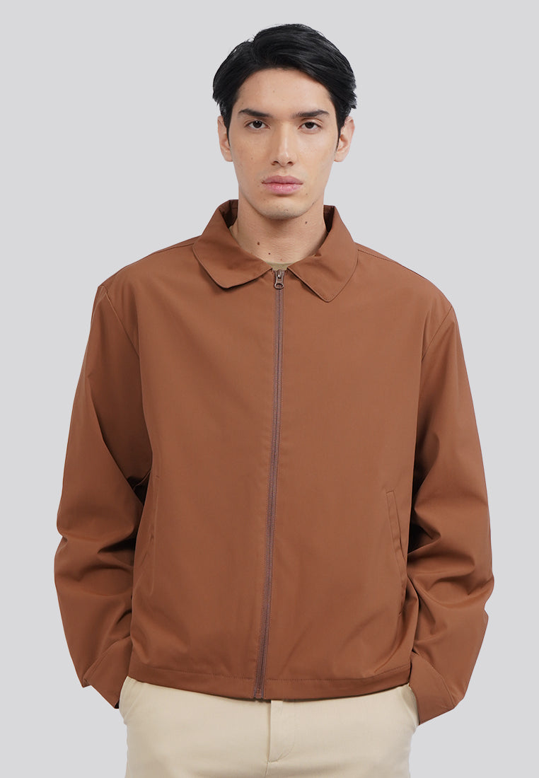 Long Sleeve Collared Jacket Brown