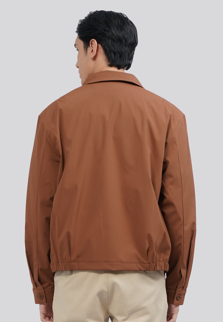 Long Sleeve Collared Jacket Brown