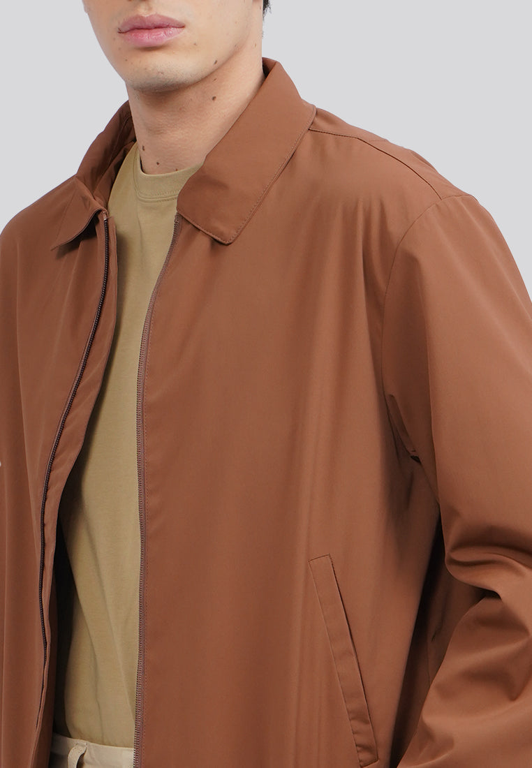 Long Sleeve Collared Jacket Brown