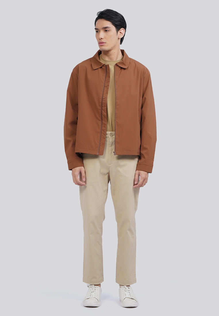 Long Sleeve Collared Jacket Brown